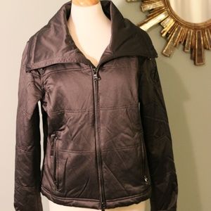 Ralph Lauren gray satin padded coat. NWOT. Large